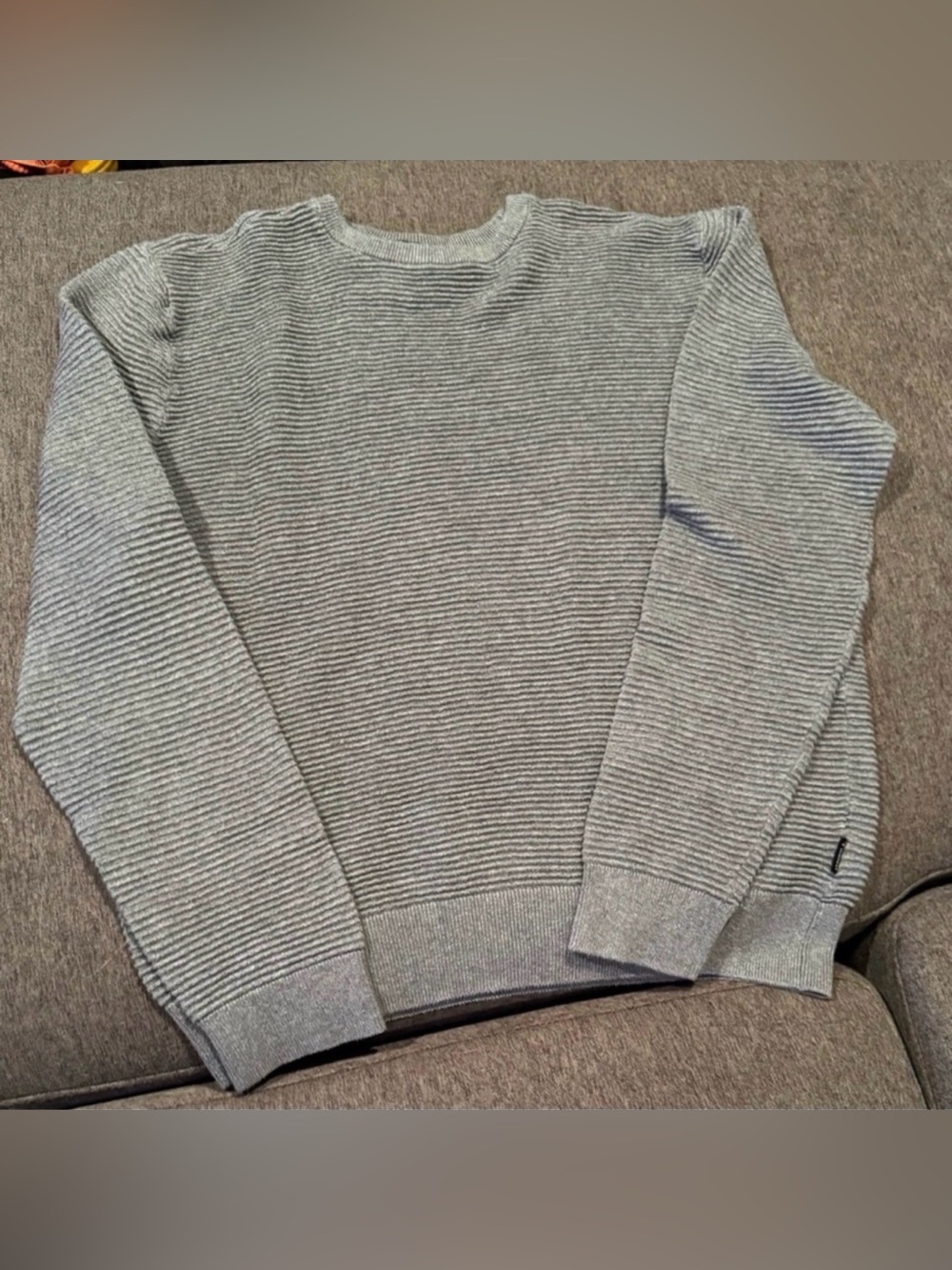 O'Neill Women's Grey Ottoman Textured Crew Neck Sweater Size Medium